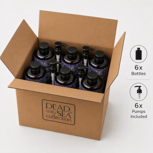 Image of Dead Sea Collection Lavender Body Wash for Women and Men - with Pure Dead Sea Minerals and Coconut Oil - Cleanses and Moisturizes Skin - Pack of 6 (67.6 fl. oz)