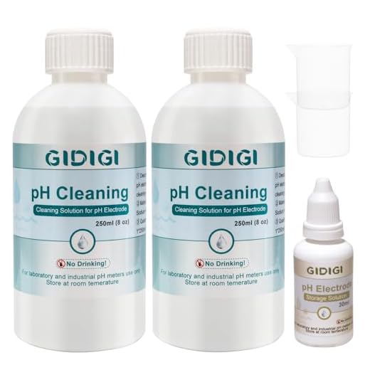 pH Reinigungslösung 250 ml * 2 und pH Elektroden Aufbewahrungslösung 30 ml * 1 für pH Messgerät Elektrode, Reinigungsmittel für Leitfähigkeitssonden