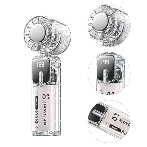 Soplador recargable USB y ventilador portátil transparente para exteriores 8