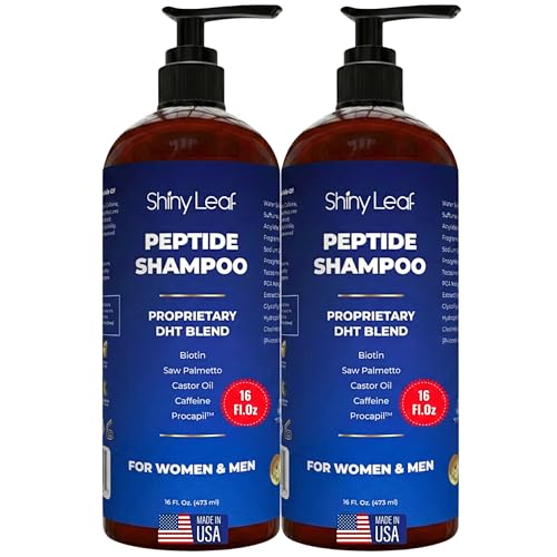 Anti-Thinning Peptide Shampoo – Sulfate Free Copper Peptide DHT Shampoo With Biotin, Caffeine & Saw Palmetto, Formulated For Women & Men, Safe For Color-Treated & All Hair Types, 16 fl.oz (2 Pack)
