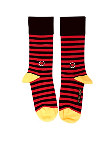3 Pack Organic Cotton Crew Trouser Striped Socks For Women - Black, White, Grey And Red Stripes #TOP6