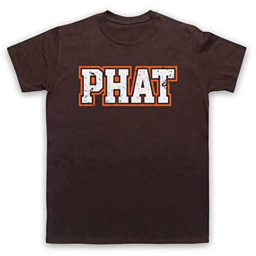T-shirt PHAT Funny Slogan homme marron coton taille S léger