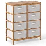【Construction en bambou】Ce meuble rangement en tissu est doté d'une structure en bambou robuste avec des angles arrondis et un cadre en X robuste. Profitez de l'alliance de la durabilité et du style rustique pour des années d'utilisation fiable.