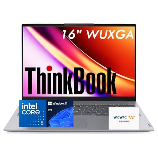 Lenovo ThinkBook 16 Business Laptop, 16" FHD+, Intel 13th 8-core i5-13420H Up to 4.6GHz(Beats i7-1355U), 16GB DDR5 RAM, 512GB PCIe SSD, Thunderbolt 4, Wi-Fi 6E, RJ-45, Windows 11 Pro, WOWPC USB