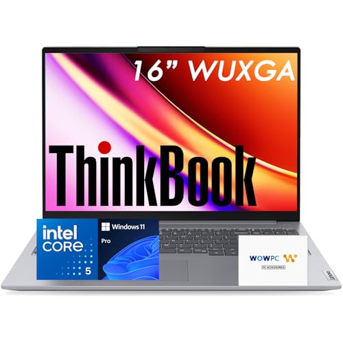Image of Lenovo ThinkBook 16 Business Laptop, 16 inch FHD+, Intel 13th 8-core i5-13420H Up to 4.6GHz(Beats i7-1355U), 32GB DDR5 RAM, 1TB PCIe SSD, Thunderbolt 4, Wi-Fi 6E, RJ-45, Windows 11 Pro, WOWPC USB