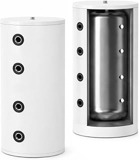 ENVIRON - Kompakt Pufferspeicher aus Edelstahl [40-200 Liter] Energieeffizienzklasse A | Inkl. Wandhalterung & Tauchhülse | Ideal für Wärmepumpen (100 Liter)