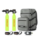 SMACO Mini Bombola Sub 0,5L Bombola Subacquea (2 Pezzi) per Immersioni Portatile Bombole Aria Sub Mini Scuba Tank per Soccorso di Emergenza Pulizia Imbarcazioni Fonte d'Aria di Riserva S300 Plus