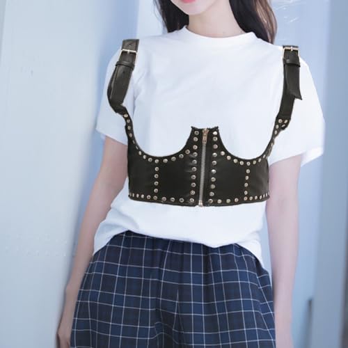 Women'S Corset Belt Black Lace-Up Elastic Waist Corset Wide Leather Waist Belt Elastic Stretch Corset Waist Belt3