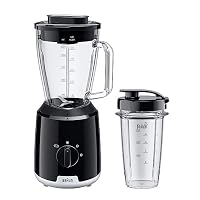 Braun PowerBlend 1 JB1051BK - Standmixer mit 1,5 l Glas-Mixaufsatz inkl. To-Go-Becher, Küchenhelfer zum Zerkleinern, Pürieren & Mixen, Ice-Crush-Funktion, 2 Geschwindigkeiten, Schwarz – Ansicht 1