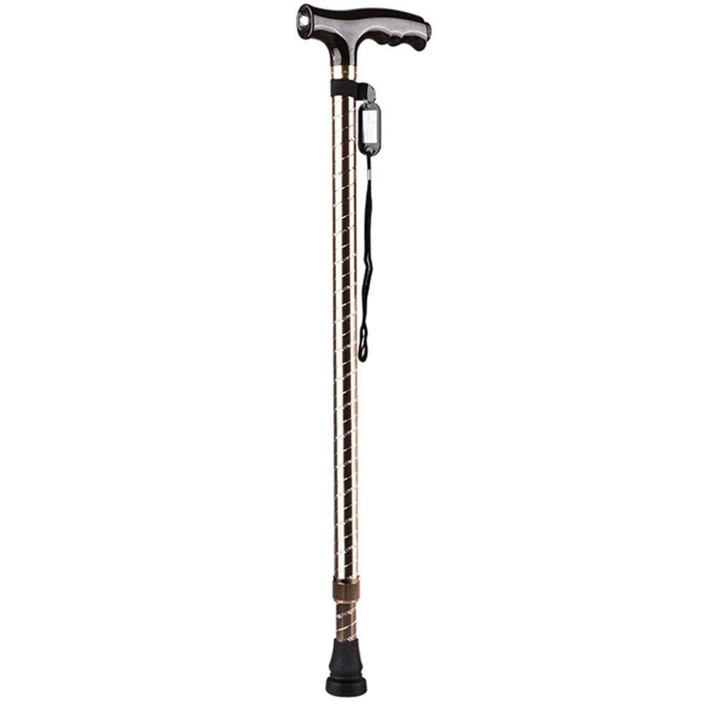 BJH Bastón de Altura Ajustable con Luz LED Bastón de Aleación de Aluminio Plegable Ligero Portátil Bastón de Escalada para Hombres Mujeres Interesting