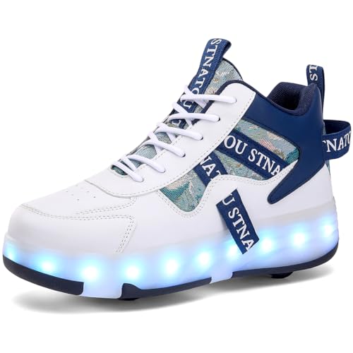 HHSTS Roller Skate Shoes for Kids Upgraded 16 LED Model 4-Detachable Wheeled Light up Boys Girls High Top Fashion Sneakers for Child Christmas Birthday New Year Gifts2