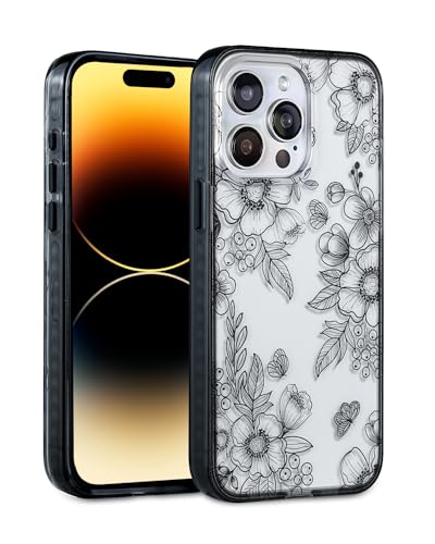 Coque iPhone 15 Pro Max transparente motif fleur papillon antichoc fine