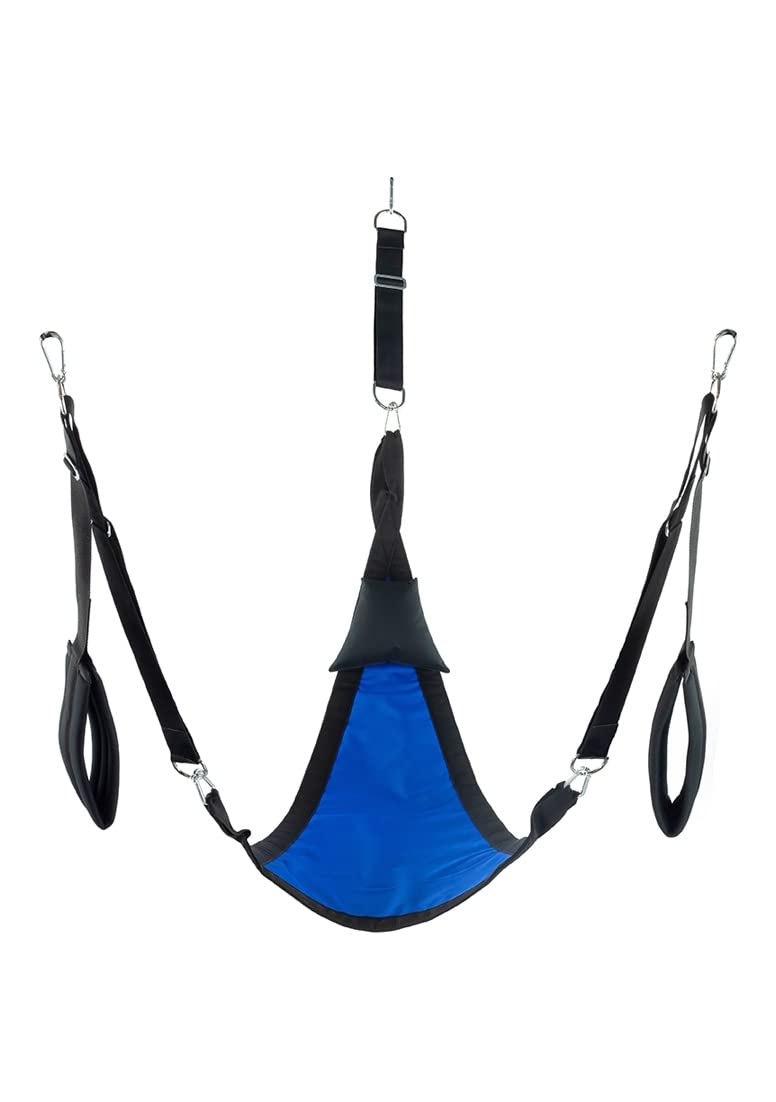 Triangel BDSM - Altalena sessuale, set completo in poliestere con accessori (nero/blu)