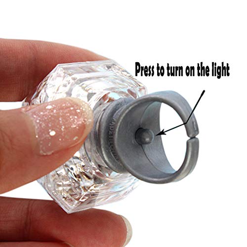 XLKJ 12 PCS Anillos Diamantes Luminosos LED Luces Juguetes Anillos de Dedos Brillantes para Fiestas Cumpleaños Boda Decoración. - imagen 4