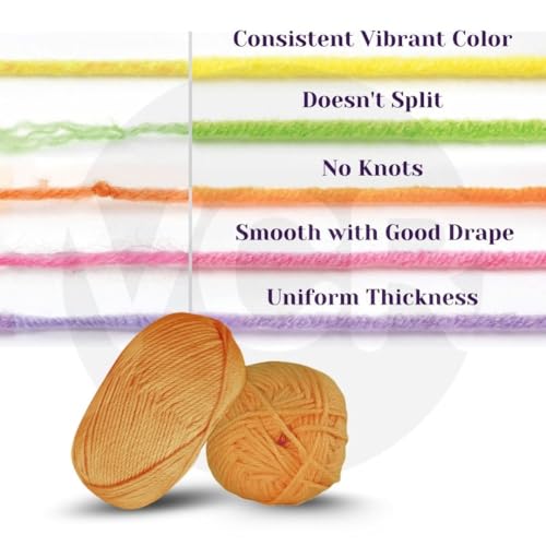 Image of VCR Yellowish Orange Yarn, 100 Grams Hank, 190 Meters Length, Acrylic Ball for Crochet and Knitting, Soft Crosia Threads, Pack of 1 Yarn, Suitable for DIY Crafts