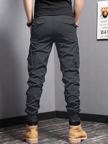 Image of Leriya Fashion Men's Cargo Pants | 6 Pocket Cotton Cargo Joggers for Men | Loose Fit Stylish Pant with Pockets | Casual Baggy Trousers & Streetwear Lower