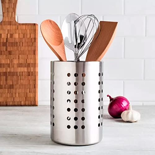 Organizador Porta Talher Redondo vazado Aço Inox