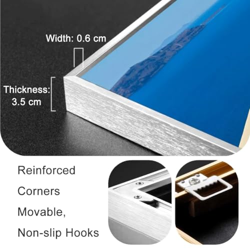 Ventana LED decorativa de 90x60cm con lienzo de paisaje verde para dormitorio 6
