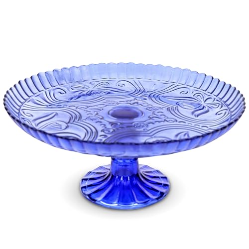 Amici Home Flower Footed Glass Cake Stand | Round...