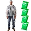 ZENO Poncho Impermeable Mujer y Hombre - Poncho Lluvia Mujer Hombre - Capa Lluvia Impermeable - Transparente Desechable - para Festival & Bicicleta - con Mangas y Capucha - Paquete de 4
