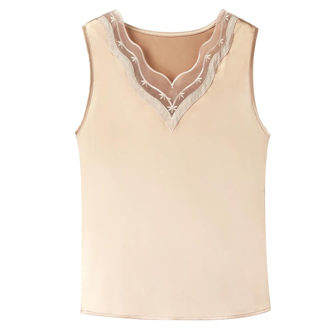 Pullover da donna in pizzo estivo con scollo a V in seta allentata