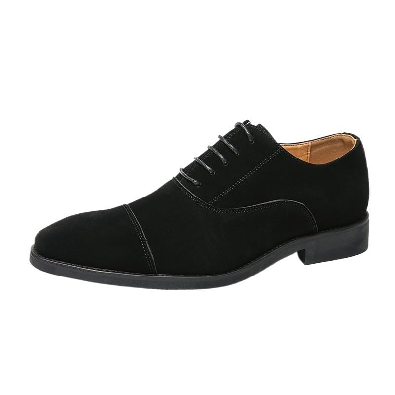 Men's Formal Leather Suede Oxfords, Casual Business Oxford Derbys, Lace-up Slip-ons, Driving, Comfort, Party, Wedding