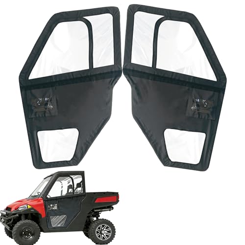 SUONE UTV Doors with Steel Frame Compatible with Polaris Full Size Pro-Fit Ranger 570 900 XP 1000 XP 2013-2019 UTV Models Waterproof 600D Cab Enclosure With High Clarity Windows