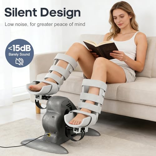 Image of Motorized Exercise Bike for Seniors with Leg Support, Electric Pedal Exerciser for Arm & Leg Exercise Remote Control 10 Adjustable Speeds Forward & Reverse Pedaling LCD Display for Home Use