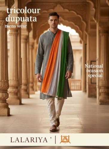 Image of Tricolour Dupatta for men 2mtr Size | Tricolour Dupatta