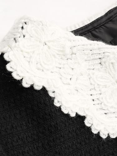 CIDER Dresses for Women Tweed Mini Dress Collar Neck Short Sleeve Button Down Elegant Party Dress2