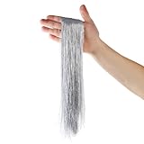 2000 Strands Glittering Silver Christmas Tinsel Icicles 19.7' Iridescent Hanging Foil Icicle for Xmas Tree Wedding Home and Party Decoration