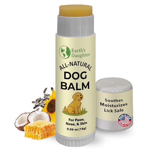 Earth’s Daughter Dog Paw Balm Big 0.56 oz – Organic Paw & Nose Protector with Beeswax, Coconut & Calendula – Itch Relief & Natural Skin Care for Dogs & Puppies – Travel Essential