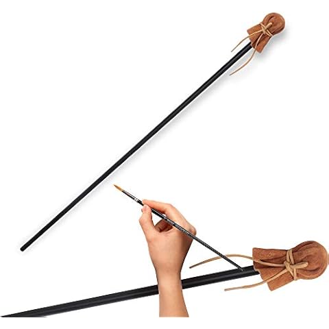 Mahl Stick for Steadying Painter Hand, 33 6/7 Inches in Length Aluminum Rod with Artificial Leather, Artists Painting Hand Rest Tool Cover