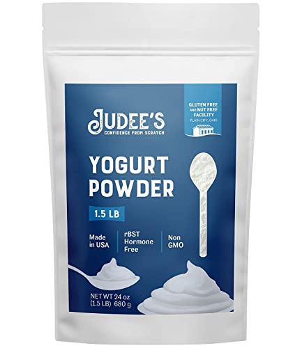 Judee’s Yogurt Powder 1.5lb (24oz) - 100% Non-GMO, rBST Hormone-Free - Gluten-Free & Nut-Free - Made from Real Dairy - Made in USA - Make Homemade Yogurt and Tangy Dips, Dressings, and Toppings