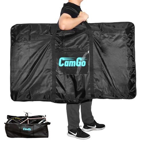 CamGo Folding Bike Bag Bike Travel Bag Waterproof Transport Bicycle Storage Carry Bag Portable Folding Cycling Carrying Transport Bag for Airplane Shipping(Black 26 inch)