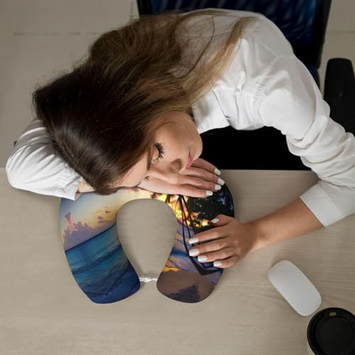 Almohada de viaje de espuma viscoelástica negra miniatura 7
