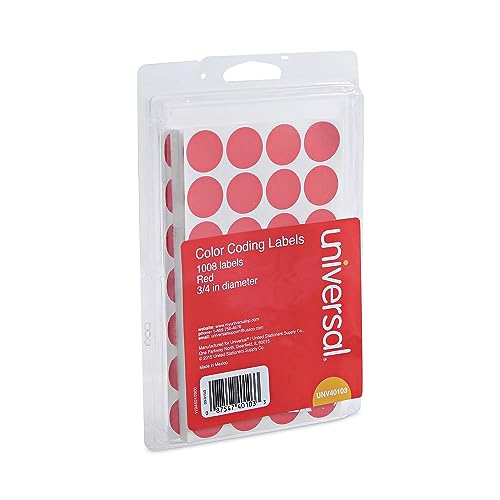 Étiquettes de codage couleur rouge pour le tri et rangement maison