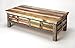 HomeRoots Multi-Color Mango & Acacia Wood Solids Reverb Painted Rustic Coffee Table