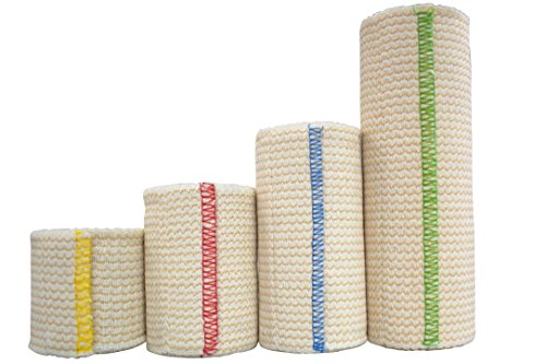 NexSkin Elastic Compression Wrap (2â€ 3" 4" 6" Variety Pack) with Hook and Loop Fasteners at Both Ends | Stretch Cotton Athletic Bandage Roll | Support & First Aid for Sports, Medical, Injury Recovery