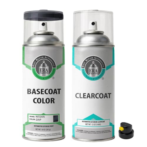 ERA Paints - DAP - Dark Bluish Green Metallic for NISSAN Exact OEM Color Match Automotive Touch Up Paint for Cars - Spray Paint with Premium Spray Nozzle - Essential Kit - Made in USA