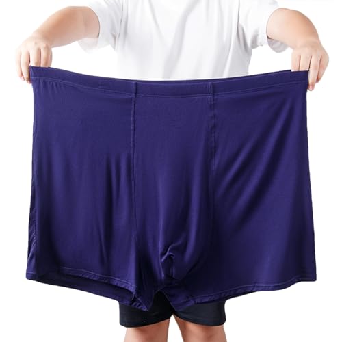 ZPLMIDE Große Herren-Boxershorts aus Baumwolle, nahtlose Boxershorts (13XL), große Unterwäsche, atmungsaktiv, elastisch, 12XL (160–200 kg), Marineblau, 3 Stück