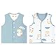 Baby Kleinkind Westen Doppelseitig Ärmellose Kinderweste Baumwoll Kinder Jacke Frühling Herbst Strickjacke Oberteil mit Druckknopf, Ente Blau 100