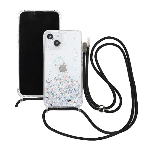 Coque collier iPhone 15 paillettes brillantes, le cadeau idéal pour filles