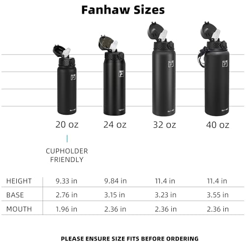 Fanhaw 24 Oz Kids Insulated Stainless Steel Water Bottle with Straw Lid, Leakproof & Anti-Dust Everyday Use Bottle for School, Women & Men, Back to School Essentials (Black) by Fanhaw - Image 6