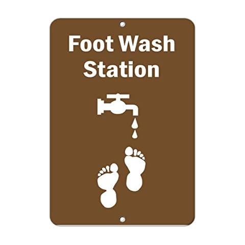 Glad grace Foot Wash Station Activity Sign Park Signs Aluminum Metal Sign Cover