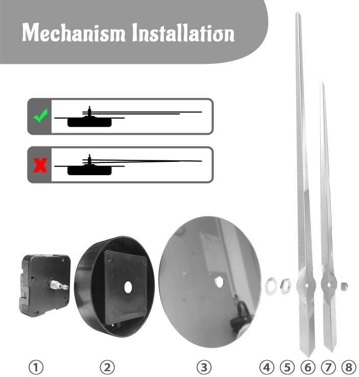 Miniatura 5 de The Geeky Days Reloj, decoración de pared de gimnasio, reloj de cuarzo silencioso sin marco grande 3D, 27.6-47.2 in, plateado