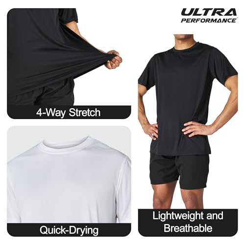 Men’s Athletic Short Sleeve Gym Workout T-Shirts 2 Pack Mens Dry Fit Tees Moisture Wicking Crew Neck Running T Shirt for Men3