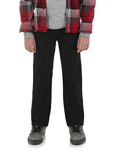 Wrangler Boys Slim Straight Pant (12 Husky, Black) #TOP18