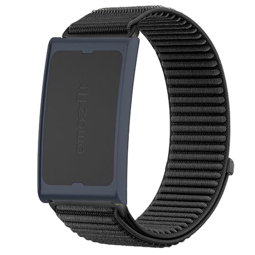 Giopuey Cinturini Compatibile Con Amazfit Helio Strap, Nylon Traspirante Sport Loop Cinturino In Morbido Nylon Intrecciato Strap Band - Black
