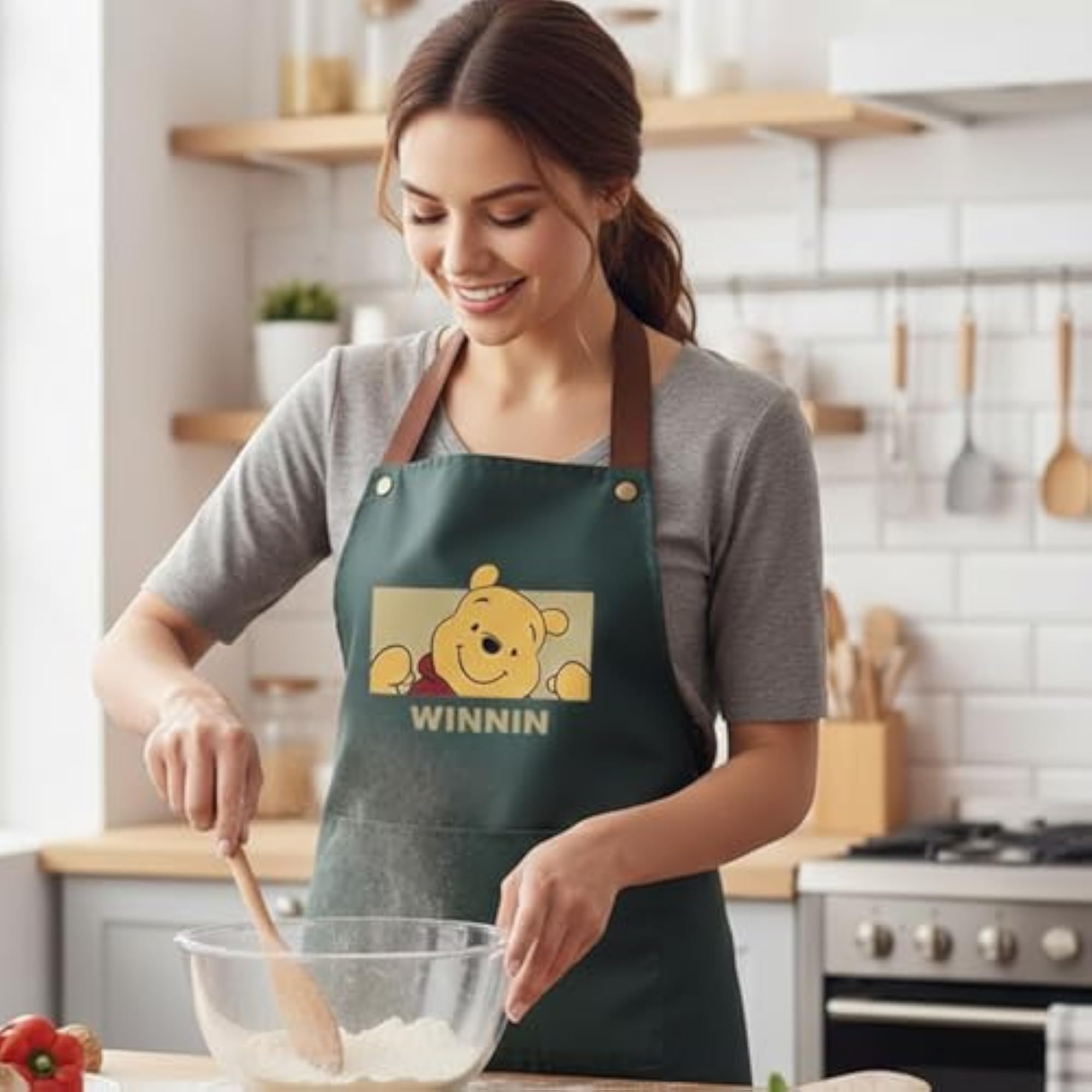 Kitchen Apron with Front Pocket, Cute Cartoon Design